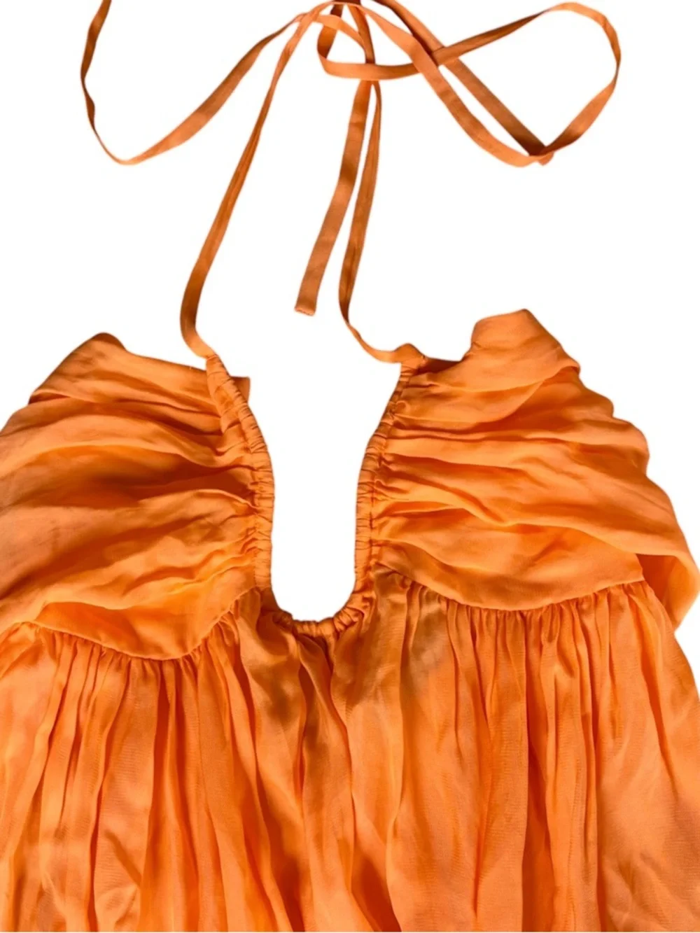 Cult Gaia PAPAYA Sloane Halter Dress Maxi Swim Cover-up Deep V Open Back Size M - Picture 4 of 13